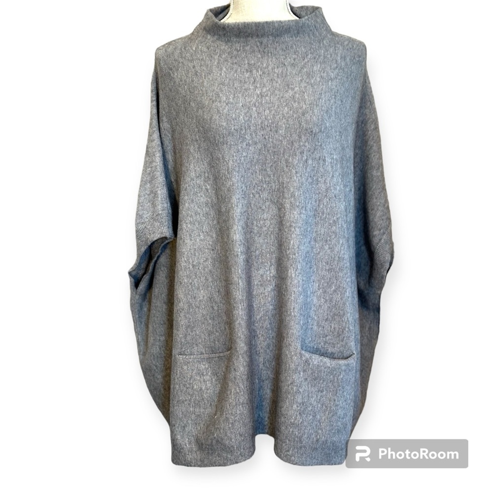Alya silver gray M/L sweater vest with pockets oversized preloved